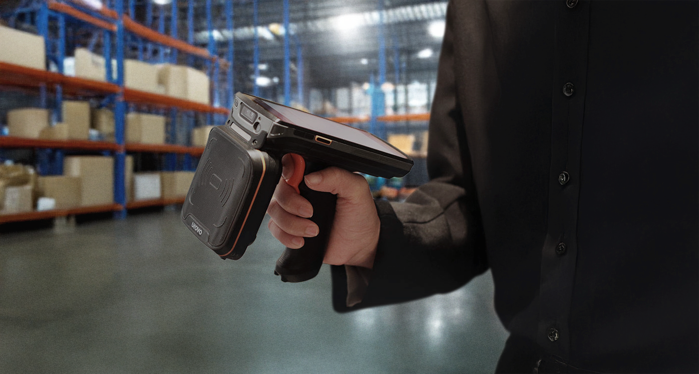 handheld in warehouse