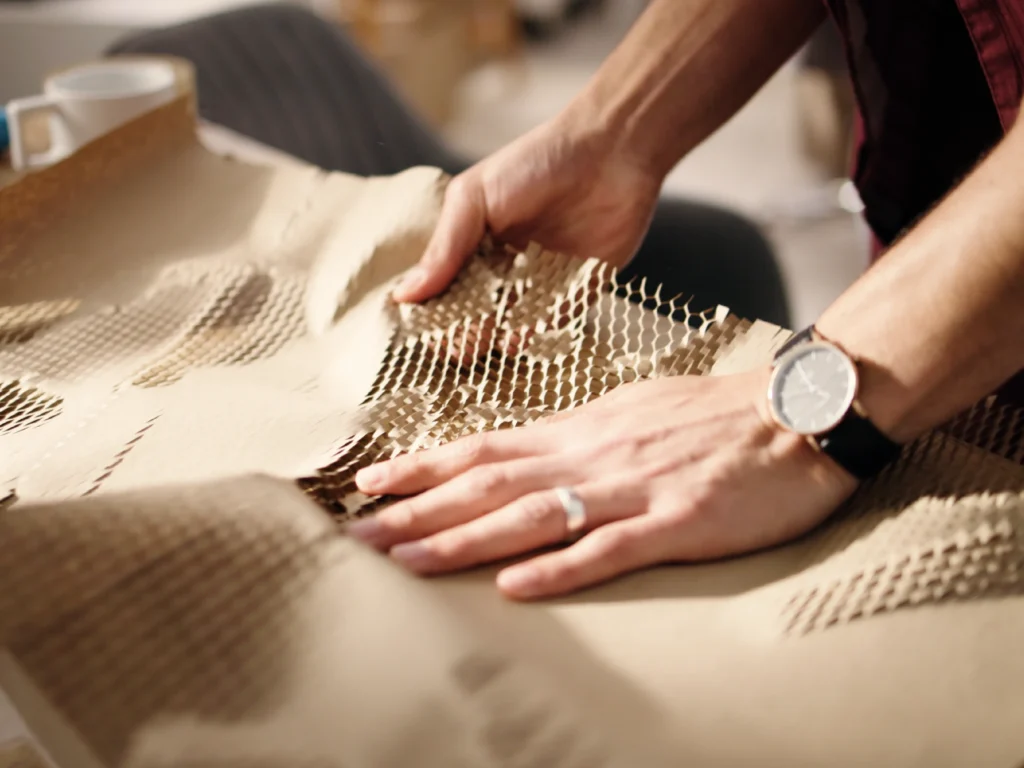 Packaging experts collaborating on innovative and sustainable packaging design solutions